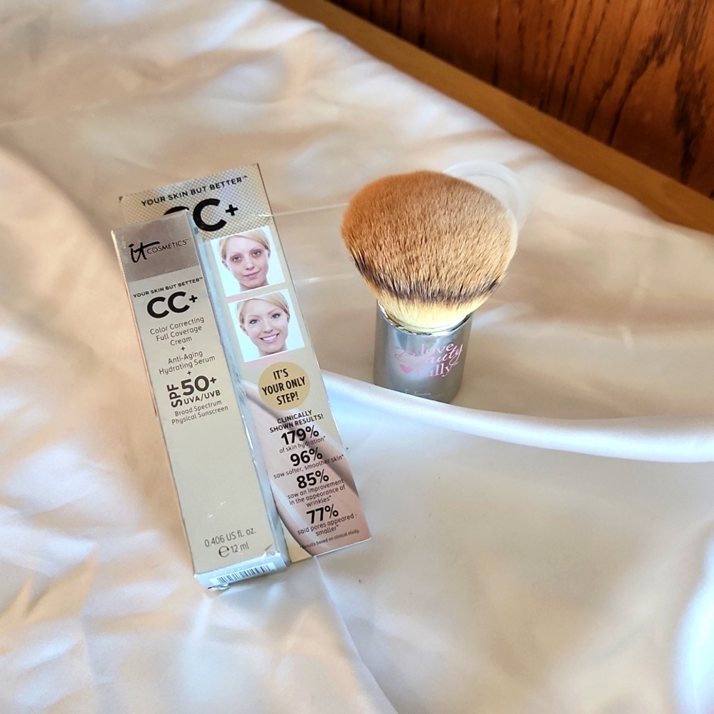 Cc cream and kabuki brush